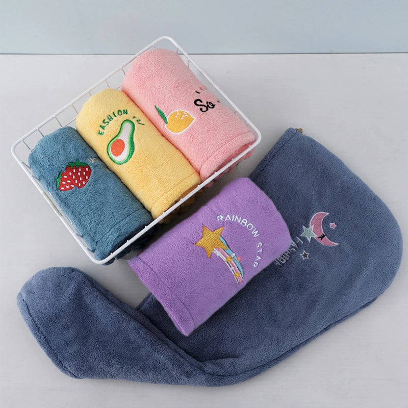 1pc Quickly Dry Hair Hat Super Absorbent Soft Bathroom Women Head Towels Girls Cute Hair Towel Hair Dry Wrap Bonnets